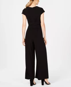 Vince Camuto Twist-Front Plunge Jumpsuit -Clothing Shop 10452439 fpx