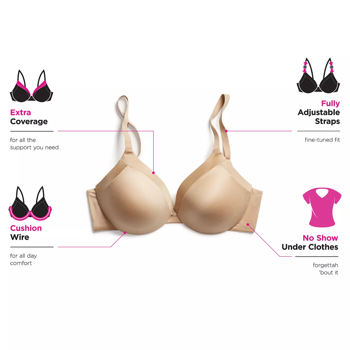 Maidenform Comfort Devotion Extra Coverage Shaping Underwire Bra 9436 5 Maidenform Comfort Devotion Extra Coverage Shaping Underwire Bra 9436 - Image 3