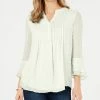 Charter Club Women's Double-Ruffle Textured Pintuck Top, Created For Macy's -Clothing Shop 11831454 fpx