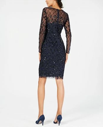 Adrianna Papell Women's Embellished Illusion Sheath Dress 7 Adrianna Papell Women's Embellished Illusion Sheath Dress - Image 5
