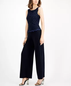Connected Embellished Lace-Overlay Jumpsuit 10 Connected Embellished Lace-Overlay Jumpsuit -Clothing Shop 13077086 fpx