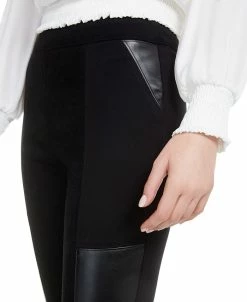 Bar III Faux-Leather-Patch Leggings, Created For Macy's -Clothing Shop 14361731 fpx
