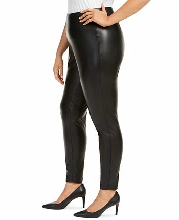 Vince Camuto Plus Size Faux-Leather Leggings 5 Vince Camuto Plus Size Faux-Leather Leggings - Image 3