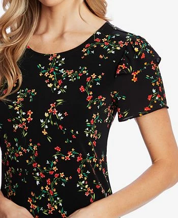 CeCe Women's Printed Short Ruffled-Sleeve Knit Dress 4 CeCe Women's Printed Short Ruffled-Sleeve Knit Dress - Image 2