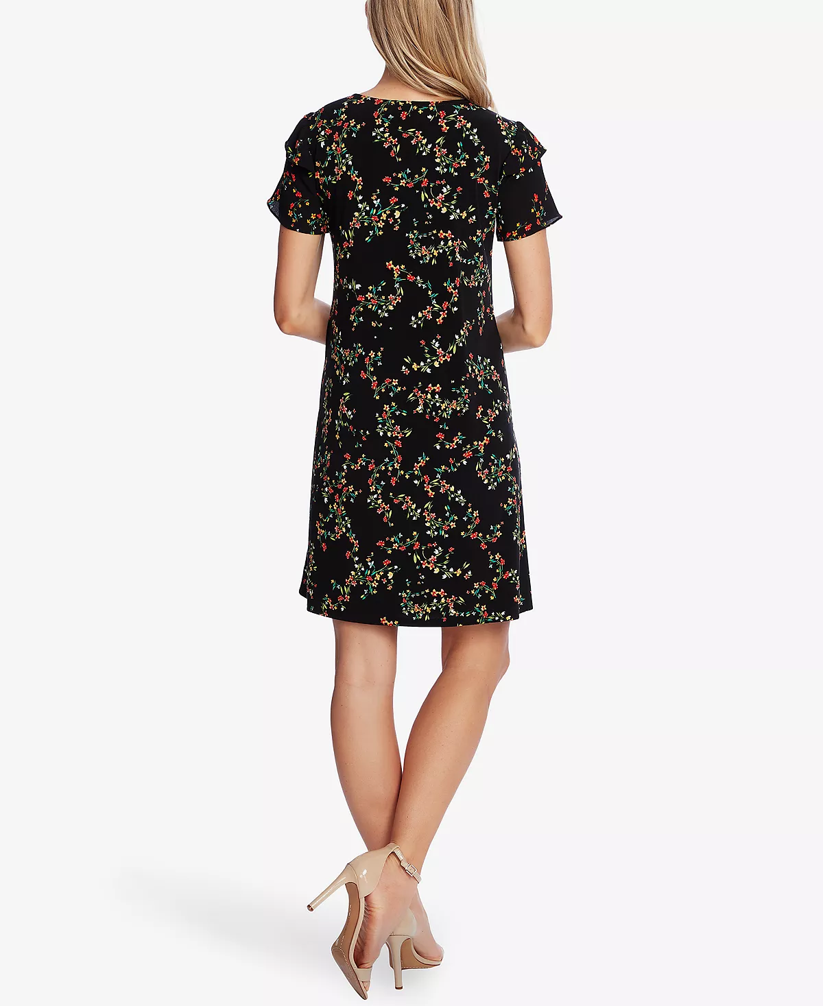 CeCe Women's Printed Short Ruffled-Sleeve Knit Dress 5 CeCe Women's Printed Short Ruffled-Sleeve Knit Dress - Image 3