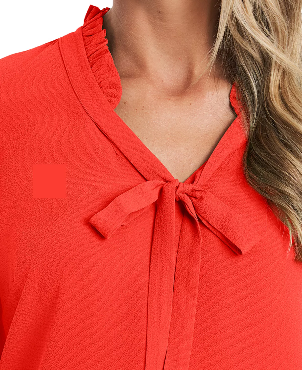 CeCe Ruffled V-Neck Tie Top 8 CeCe Ruffled V-Neck Tie Top - Image 6