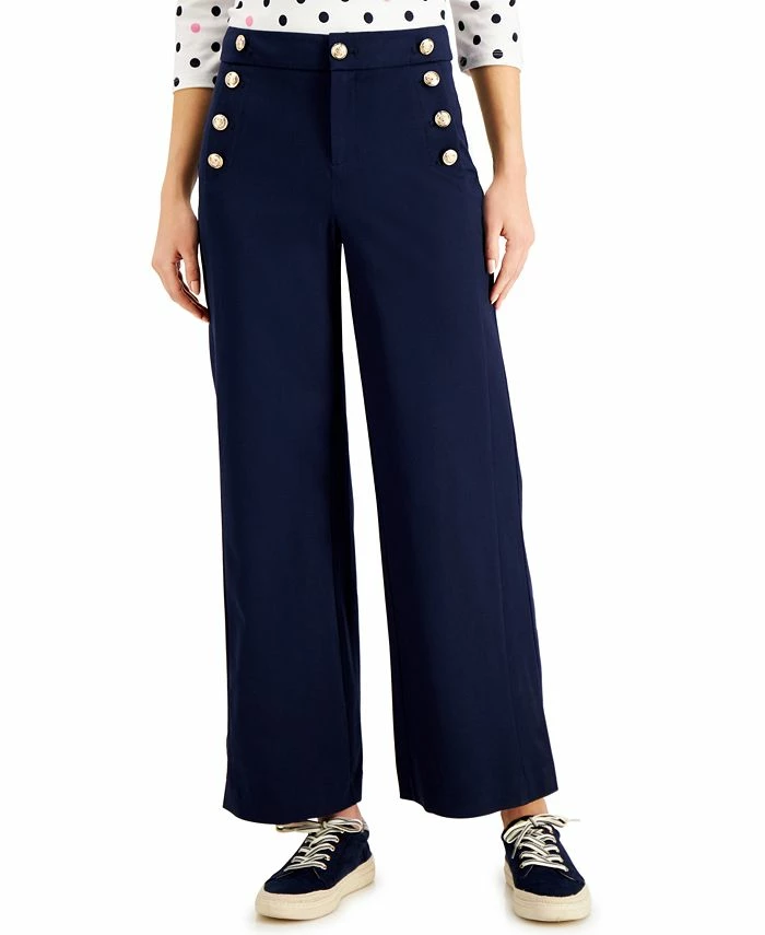 Charter Club Women's Wide-Leg Sailor Pants, Created For Macy's 3 Charter Club Women's Wide-Leg Sailor Pants, Created For Macy's