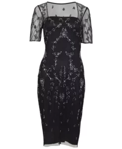 Papell Studio Mesh-Sleeve Beaded Dress -Clothing Shop 18602088 fpx