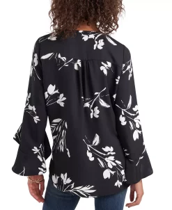 Vince Camuto Women's Floral Whisper Printed Flutter-Sleeve Blouse -Clothing Shop 18623996 fpx