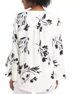 Vince Camuto Women's Floral Whisper Printed Flutter-Sleeve Blouse -Clothing Shop 18624006 fpx