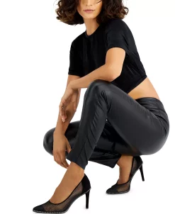 Bar III Pull-On Coated Legging, Created For Macy's -Clothing Shop 19266702 fpx