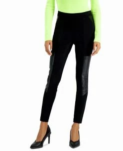 Bar III Faux-Leather-Patch Leggings, Created For Macy's -Clothing Shop 19284106 fpx