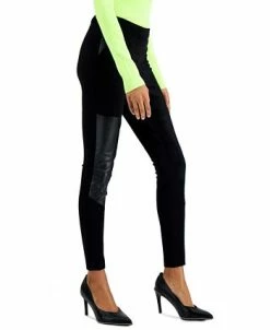 Bar III Faux-Leather-Patch Leggings, Created For Macy's -Clothing Shop 19284122 fpx