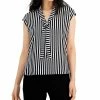 Bar III Women's Striped Tie-Neck Top, Created For Macy's 2 Bar III Women's Striped Tie-Neck Top, Created For Macy's -Clothing Shop 19288828 fpx
