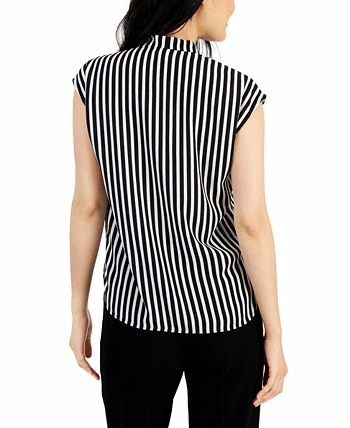 Bar III Women's Striped Tie-Neck Top, Created For Macy's 4 Bar III Women's Striped Tie-Neck Top, Created For Macy's - Image 2