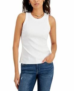 INC International Concepts Women's Ribbed Crewneck Top, Created For Macy's