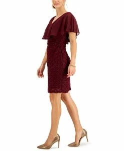 Connected Hiffon-Overlay Eyelash Sheath Dress -Clothing Shop 19371809 fpx