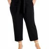 Bar III Plus Size Cropped Tie-Front Pants, Created For Macy's -Clothing Shop 19382254 fpx
