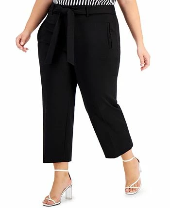 Bar III Plus Size Cropped Tie-Front Pants, Created For Macy's 5 Bar III Plus Size Cropped Tie-Front Pants, Created For Macy's - Image 3