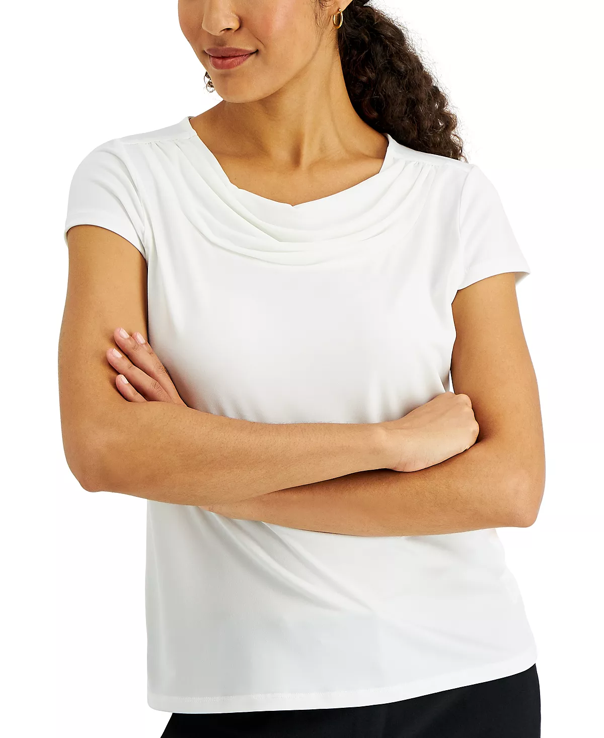 Kasper Women's Cowl-Neck Short-Sleeve Top 5 Kasper Women's Cowl-Neck Short-Sleeve Top - Image 3