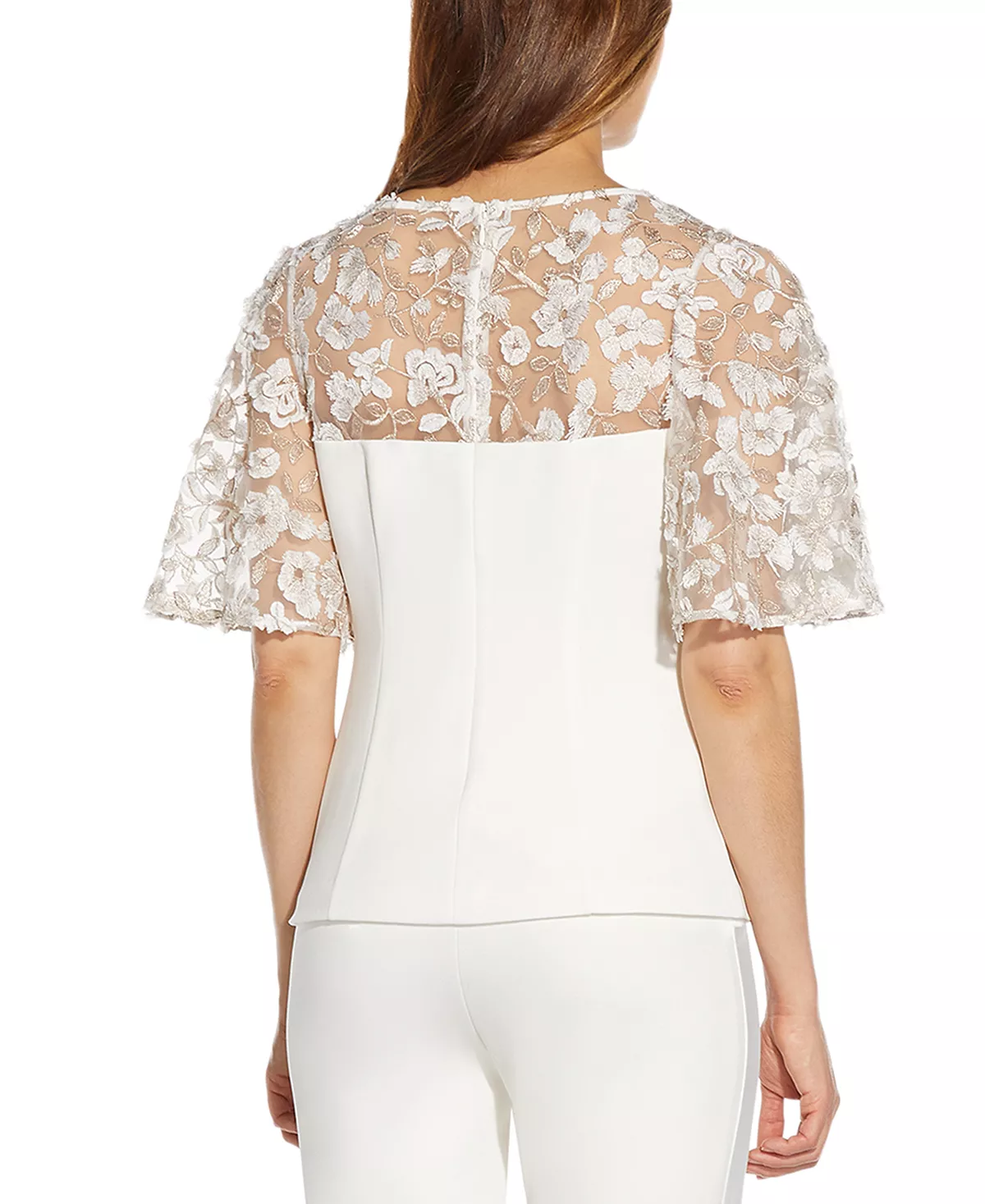 Adrianna Papell Embroidered Illusion Top 9 Adrianna Papell Embroidered Illusion Top - Image 7