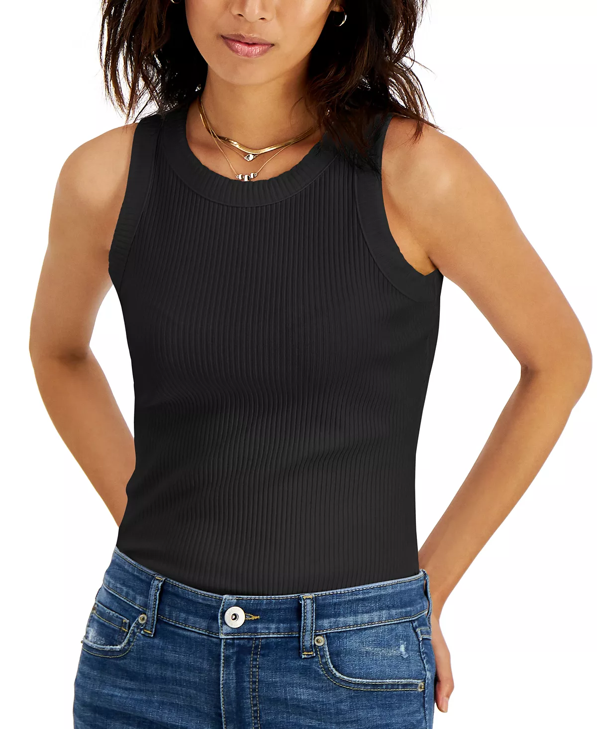 INC International Concepts Women's Ribbed Crewneck Top, Created For Macy's 6 INC International Concepts Women's Ribbed Crewneck Top, Created For Macy's - Image 4