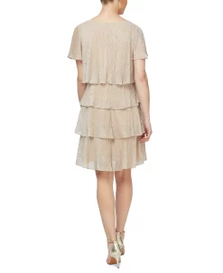 SL Fashions Tiered Shimmer Shift Dress -Clothing Shop 19818459 fpx