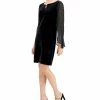 Connected Velvet Sheer-Sleeve Dress -Clothing Shop 19878408 fpx
