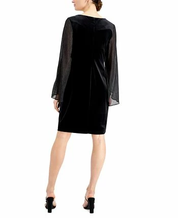 Connected Velvet Sheer-Sleeve Dress 4 Connected Velvet Sheer-Sleeve Dress - Image 2