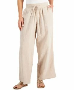 JM Collection Wide Leg Gauze Pants, Created For Macy's