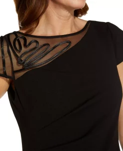 Adrianna Papell Soutache-Trim Asymmetrical Top -Clothing Shop 19982921 fpx