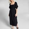 And Now This Women's Cotton Smocked Puffed Sleeve Midi Dress 1 And Now This Women's Cotton Smocked Puffed Sleeve Midi Dress -Clothing Shop 20058003 fpx