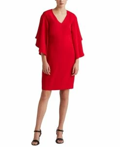 Lauren Ralph Lauren Ffle-Sleeve Cocktail Dress