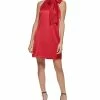 Vince Camuto Bow-Neck Satin Shift Dress -Clothing Shop 20121307 fpx