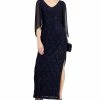 Connected Sheer-Sleeve Lace Gown -Clothing Shop 20156836 fpx
