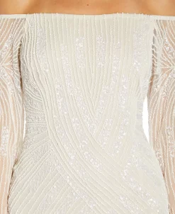 Adrianna Papell Embellished Off-The-Shoulder Gown -Clothing Shop 20251112 fpx