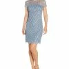 Adrianna Papell Cap-Sleeved Embellished Sheath Dress -Clothing Shop 20251118 fpx
