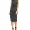 Anne Klein Metallic Swirl Side-Ruched Midi Dress -Clothing Shop 20287540 fpx