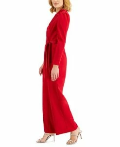 Adrianna Papell Notched-Collar Belted Jumpsuit -Clothing Shop 20358839 fpx