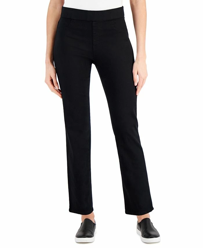 Karen Scott Women's Pull-On Black Denim Pants, Created For Macy's 3 Karen Scott Women's Pull-On Black Denim Pants, Created For Macy's