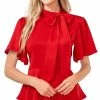 CeCe Tie-Neck Peplum Hem Blouse 2 CeCe Tie-Neck Peplum Hem Blouse -Clothing Shop 20411946 fpx