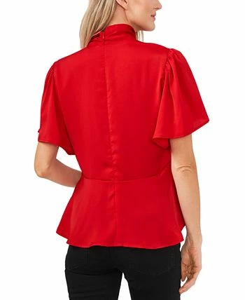 CeCe Tie-Neck Peplum Hem Blouse 4 CeCe Tie-Neck Peplum Hem Blouse - Image 2