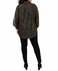 Vince Camuto Plus Size Foil-Dot Tunic -Clothing Shop 20432007 fpx