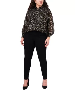 Vince Camuto Plus Size Foil-Dot Tunic -Clothing Shop 20432008 fpx