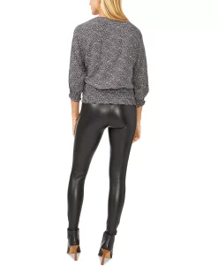 Vince Camuto Printed Smocked-Hem Peasant Top -Clothing Shop 20466991 fpx