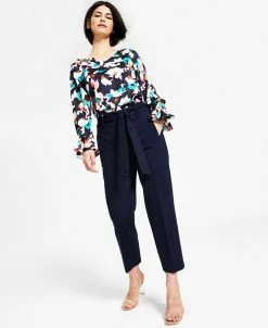 Bar III Women's Tie Front Capris Pants, Created For Macy's