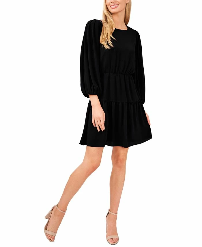 CeCe Ribbed Puffed-Sleeve Dress 3 CeCe Ribbed Puffed-Sleeve Dress