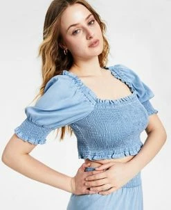 Bar III Women's Smocked Crop Top, Created For Macy's -Clothing Shop 20706470 fpx