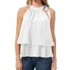 CeCe Women's Tiered Tie-Neck Sleeveless Halter Blouse