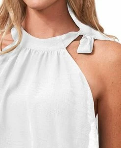 CeCe Women's Tiered Tie-Neck Sleeveless Halter Blouse -Clothing Shop 20805591 fpx